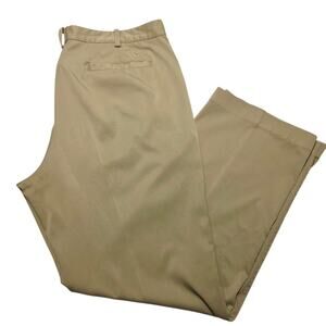 Nike Golf Tech Pants Mens 38X30 Beige Khaki Dri Fit Flat Front Performance